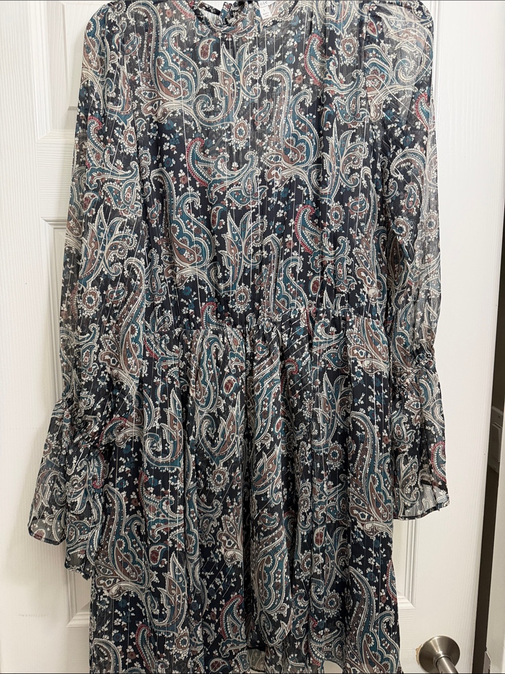 Joie Paisley Long-Sleeve Dress